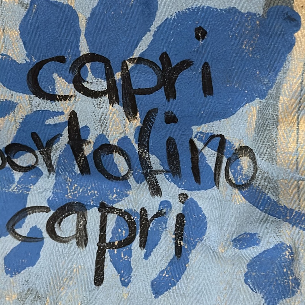 One of a Kind Tina Cantini Tote-Canvas/Leather-Capri/Portofino Themed-Blue - Picture 4 of 17